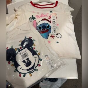 NWT Disney Jumping beans set of 2 Christmas Long Sleeve Tee and LS Bodysuit